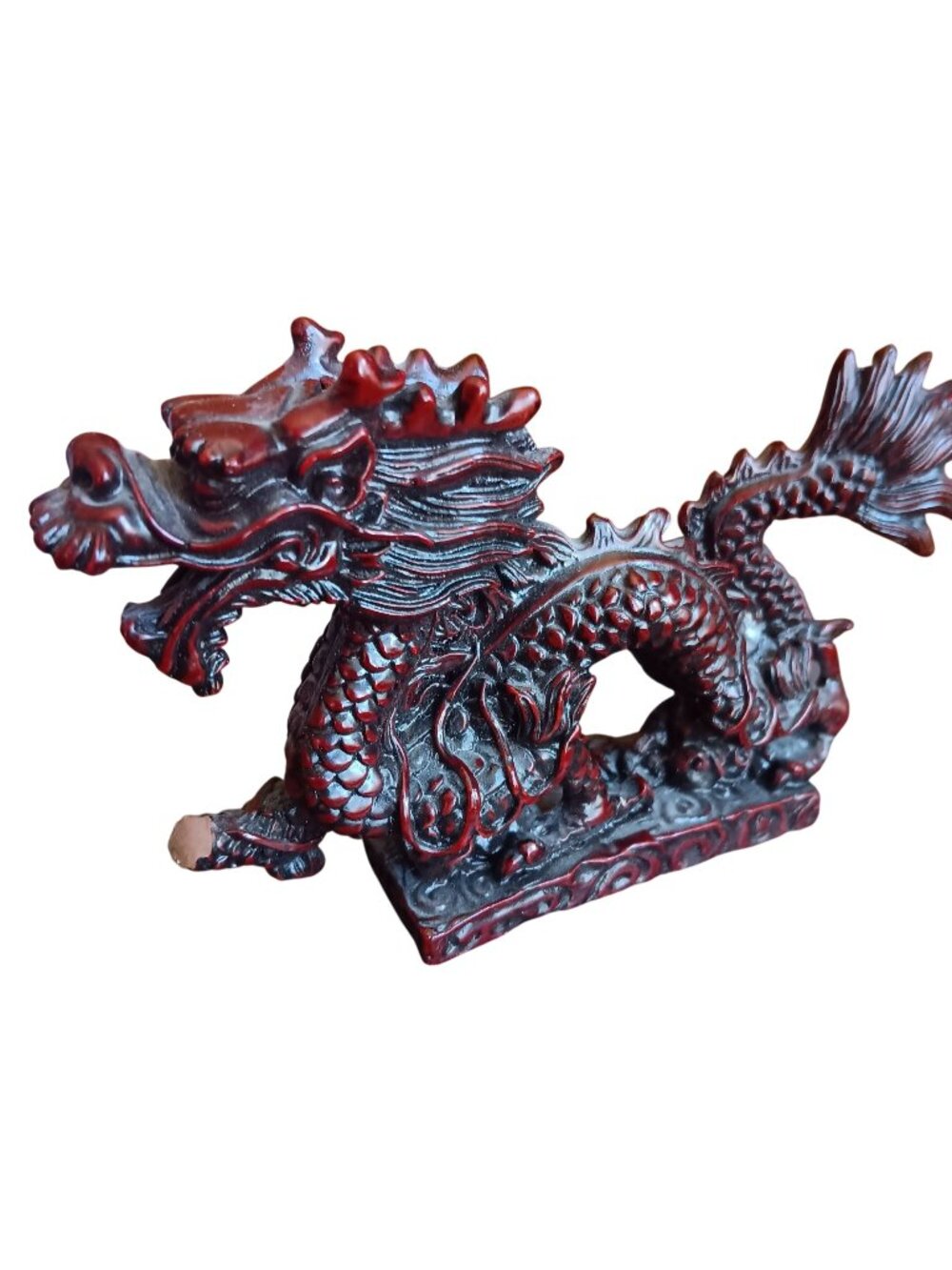 Vintage Chinese Dragon Hippy Resin Figurine Statue 3x4"